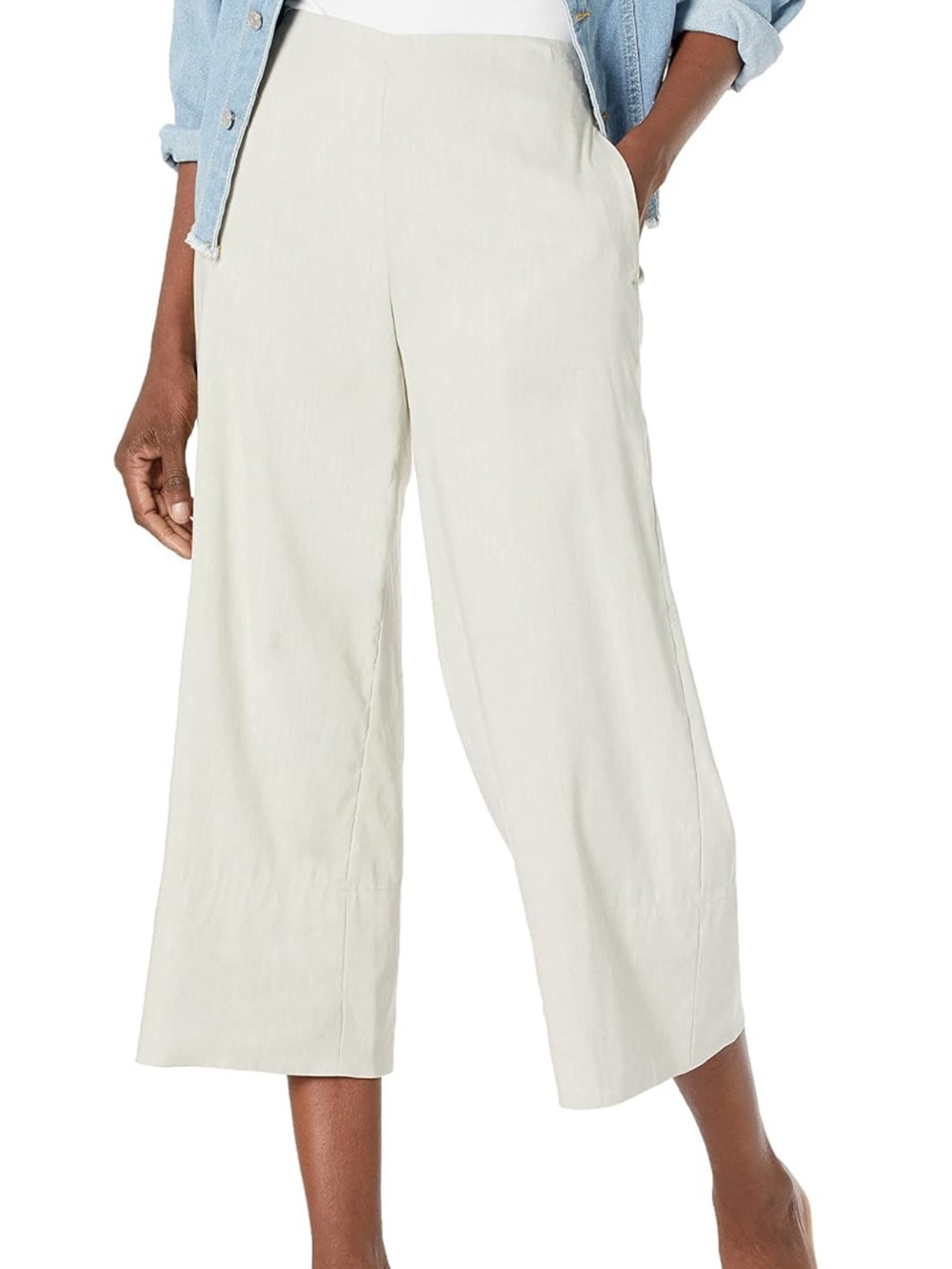 Vince Linen Crop Wide Pants in Sage - 2